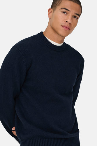 Pull à col rond - bleu - ONLY & SONS®
