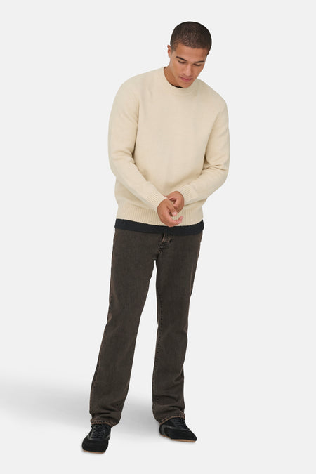 Pull à col rond - écru