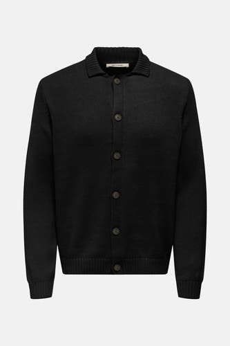 Gilet noir d'ONLY & SONS avec fermeture à boutons et fine structure en bretelles.