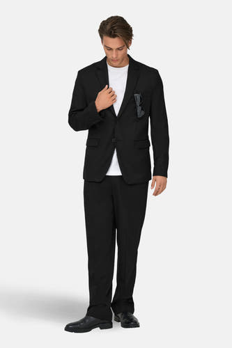 Zwarte broek van ONLY & SONS, met een gladde textuur en een losse pasvorm.