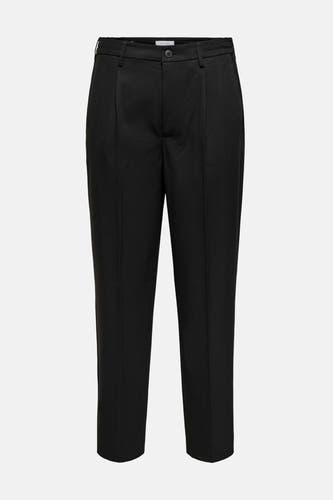 Pantalon noir d'ONLY & SONS avec plis et poches.