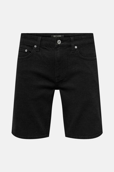 Short noir d'ONLY & SONS, avec des poches arrière et des finitions discrètes.