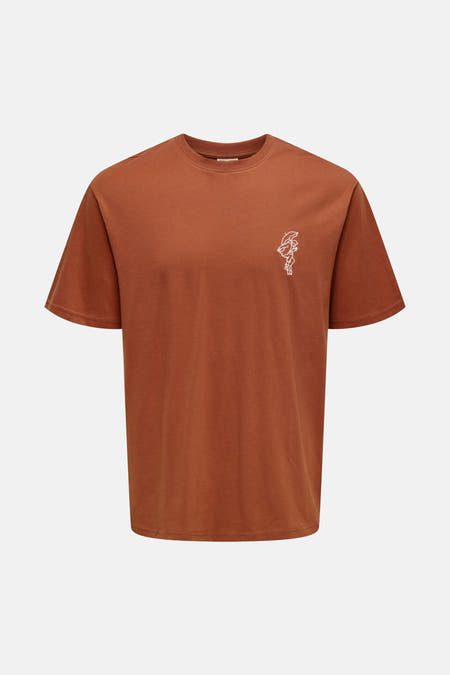 T-shirt orange à manches courtes de ONLY & SONS®, tissu uni et col rond, dos.