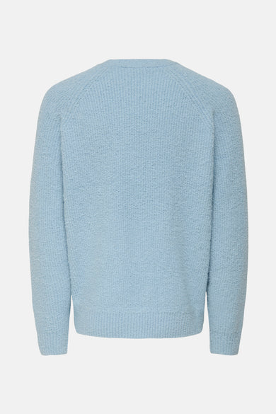 Blauwe trui met ronde hals van ONLY & SONS, met een fijne textuur en lange mouwen.
