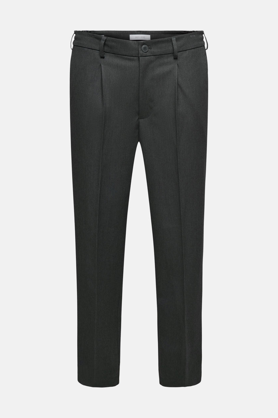 Pantalon gris ONLY & SONS avec plis et fermeture à boutons.