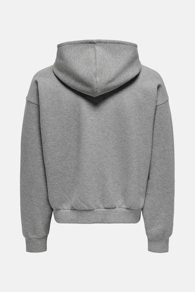 Gilet gris d'ONLY & SONS®, vue arrière d'une hoodie simple à manches longues.