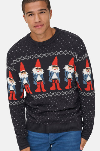 Pull à col rond - bleu - ONLY & SONS®