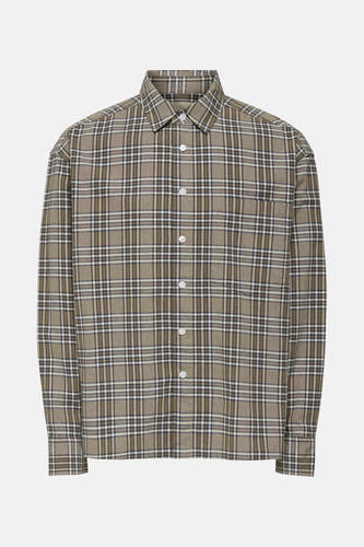Chemise beige à longues manches de ONLY & SONS®, avec un motif à carreaux.