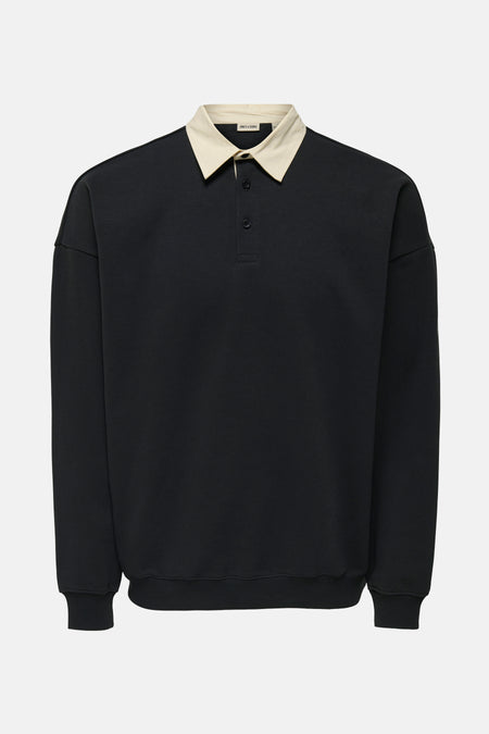 ONSJEFFREY VTG LS RUGBY SOLID POLO