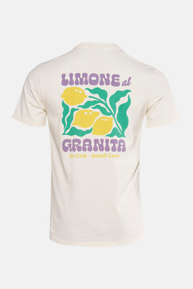 T-shirt jaune à manches courtes de ONLY & SONS, avec une impression graphique d'oranges sur le dos.
