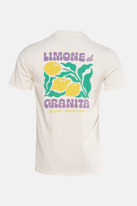T-shirt jaune à manches courtes de ONLY & SONS, avec une impression graphique d'oranges sur le dos.