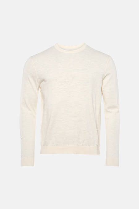 Ecrukleurige trui met ronde hals van ONLY & SONS®, effen gebreid en met lange mouwen.
