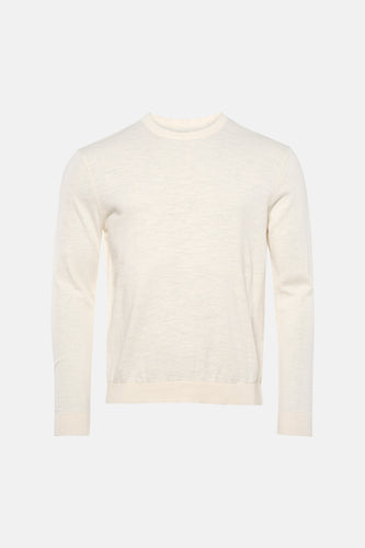 Ecrukleurige trui met ronde hals van ONLY & SONS®, effen gebreid en met lange mouwen.