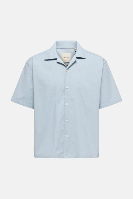Chemise bleue à manches courtes ONLY & SONS®, vue arrière.