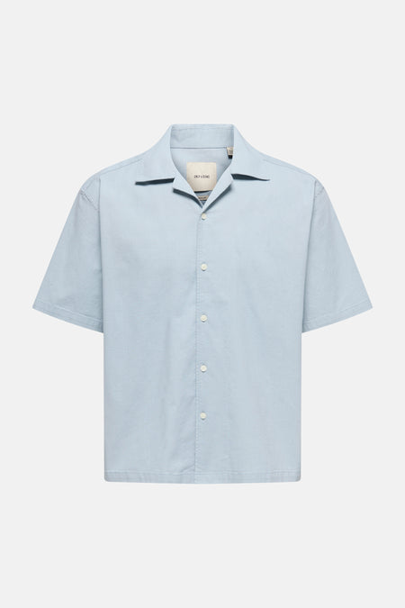 Chemise bleue à manches courtes ONLY & SONS®, vue arrière.