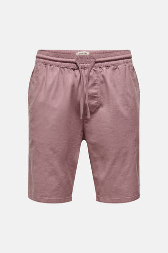 Short rose ONLY & SONS, avec taille élastique et cordon de serrage.