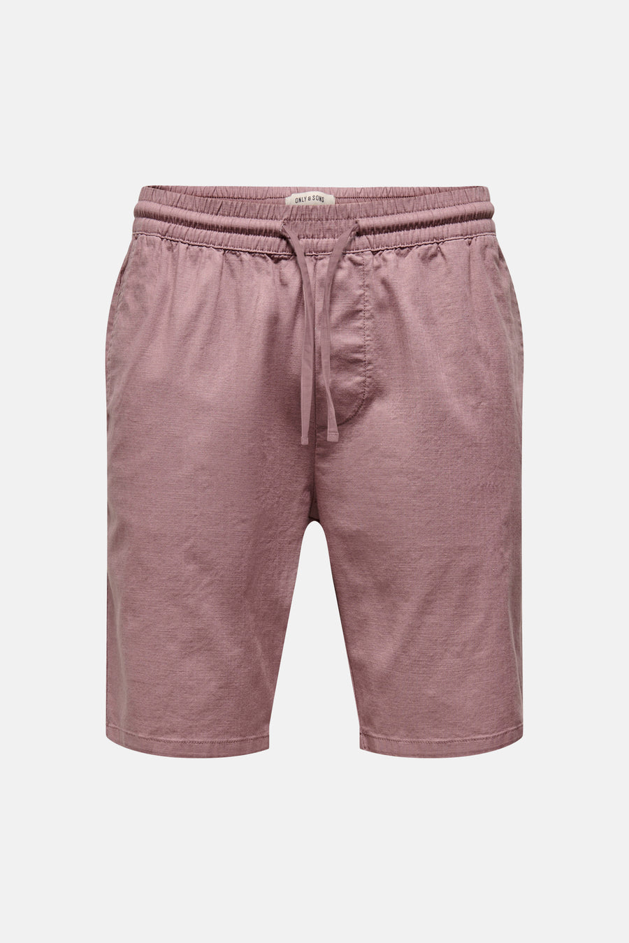 Short rose ONLY & SONS, avec taille élastique et cordon de serrage.