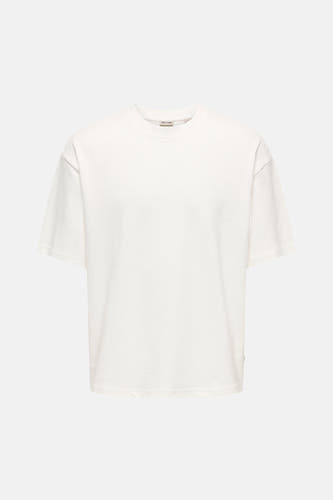 T-shirt blanc à manches courtes ONLY & SONS, avec une texture subtile.