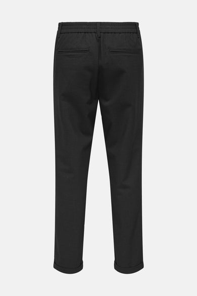 Zwarte broek van ONLY & SONS® met een elastische tailleband en twee achterzakken.