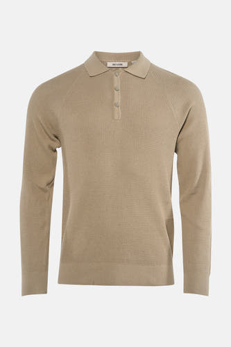 Gilet beige ONLY & SONS avec longues manches et fermeture à boutons, doté d'une subtile texture tissée.