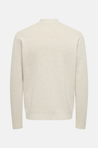 Gilet écru de ONLY & SONS®, avec une subtile texture, vu de derrière.