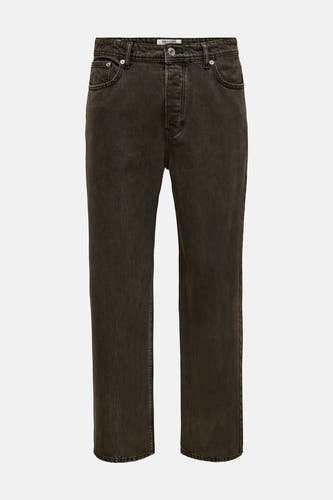 Pantalon brun de ONLY & SONS, avec des poches arrière et un lavage foncé.