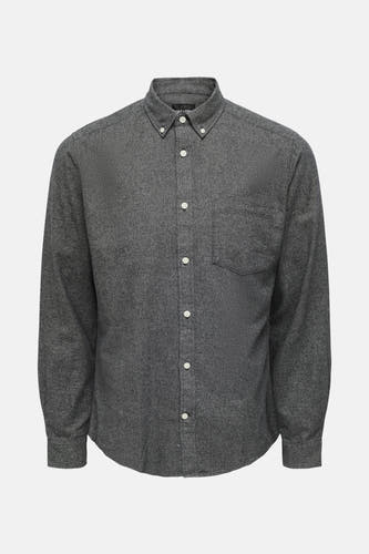 Chemise gris homme homme avec manches ONLY ONLY & S S, un poche et une fermeture à boutons.