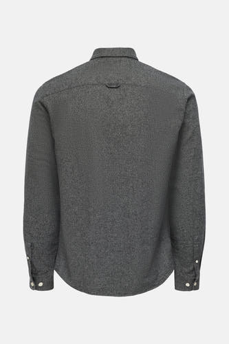 Chemise grise à longues manches de ONLY & SONS®, vue en gros plan sur le dos.