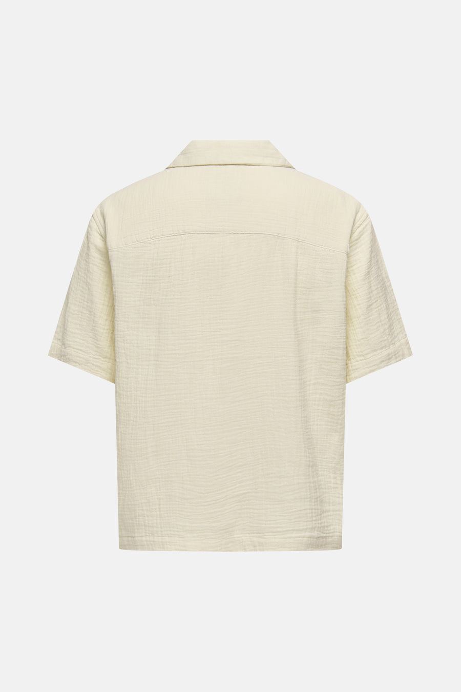 Chemise écru à manches courtes ONLY & SONS® avec texture froissée, dos.