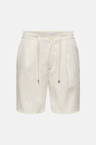 Short écru ONLY & SONS, avec cordon de serrage et plis subtils à l'avant.