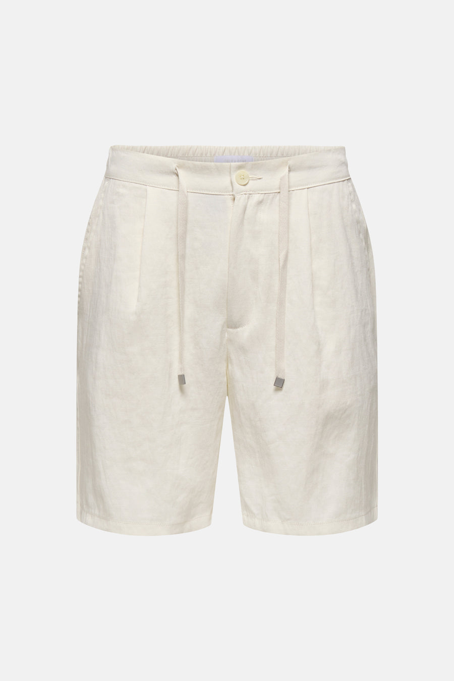Short écru ONLY & SONS, avec cordon de serrage et plis subtils à l'avant.