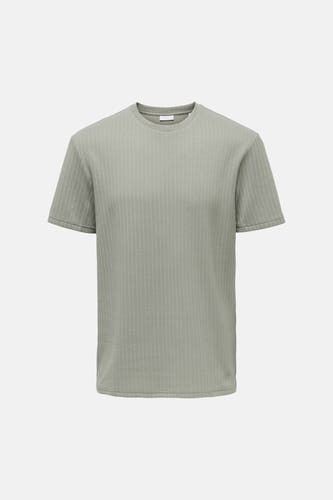 T-shirt vert à manches courtes en tissu texturé avec col rond de ONLY & SONS®.