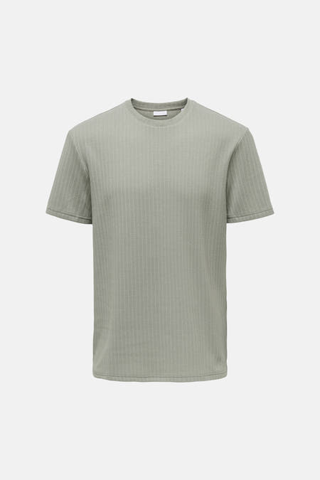 T-shirt vert à manches courtes en tissu texturé avec col rond de ONLY & SONS®.