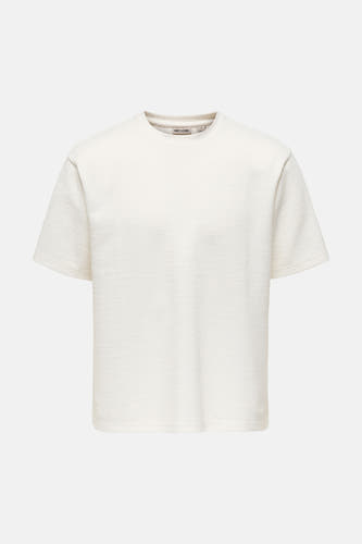 T-shirt blanc à manches courtes ONLY & SONS, dos avec texture tissée.