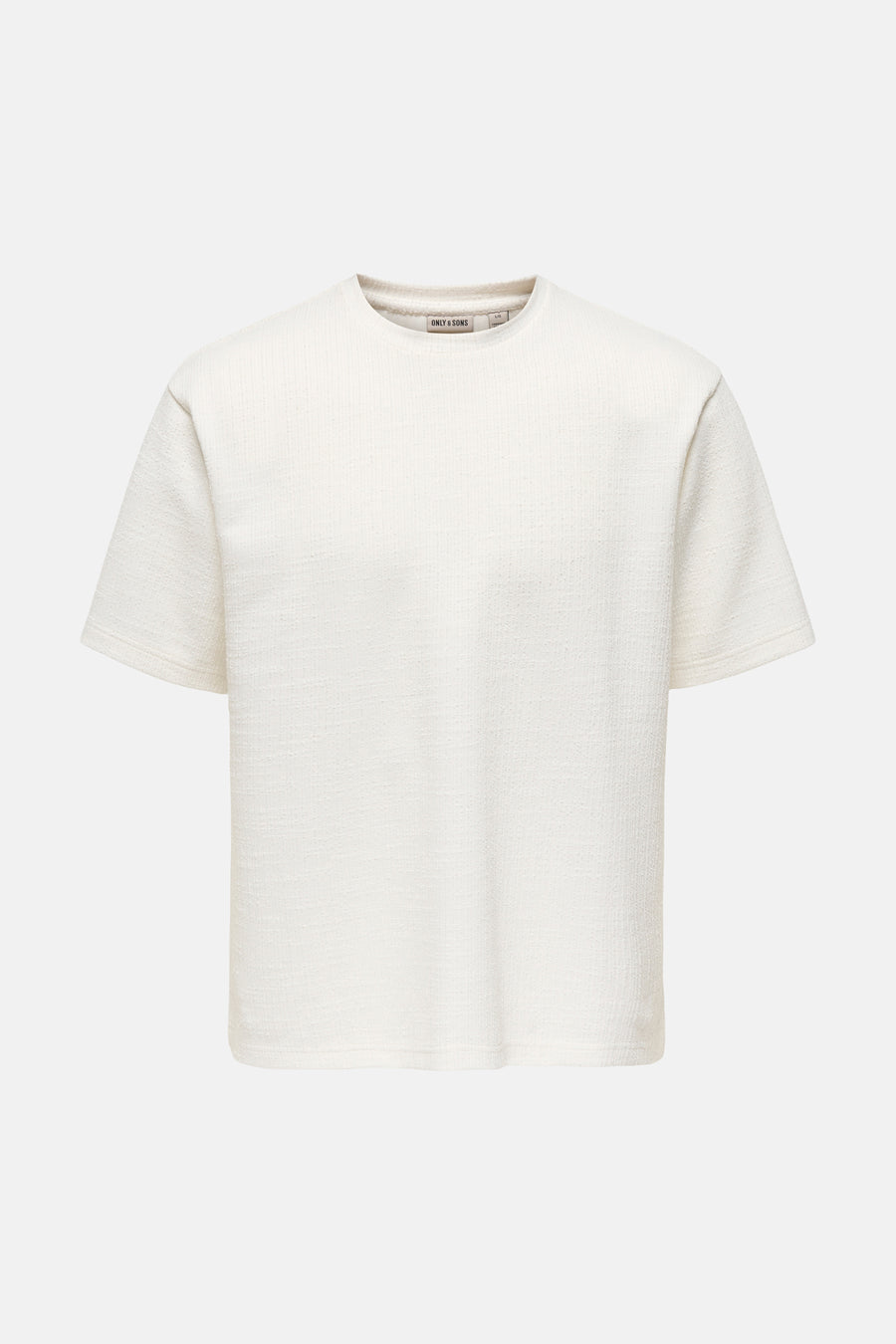T-shirt blanc à manches courtes ONLY & SONS, dos avec texture tissée.
