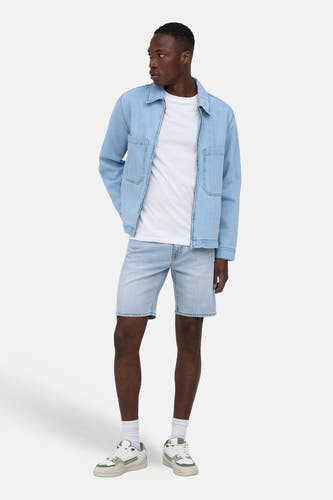 Jeansshort in lichtblauw denim van ONLY & SONS, met een effen ontwerp.