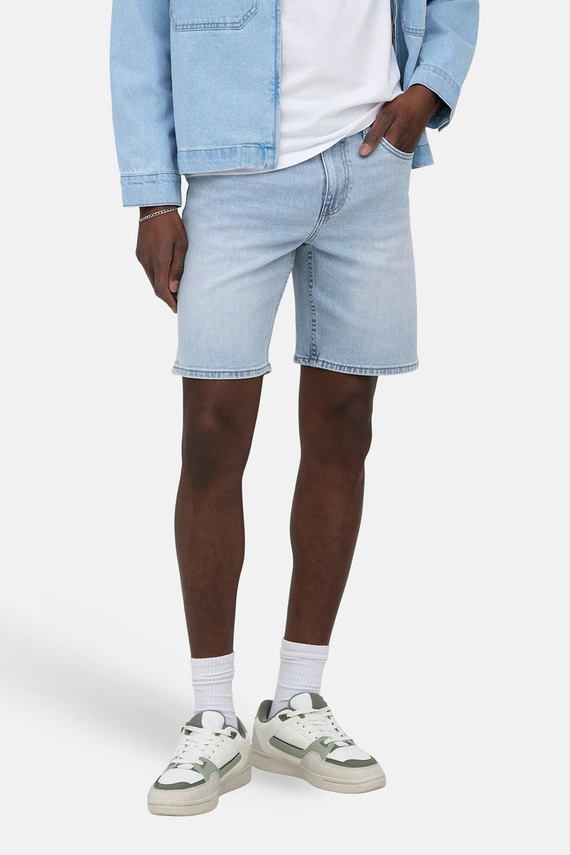 Short - light blue denim