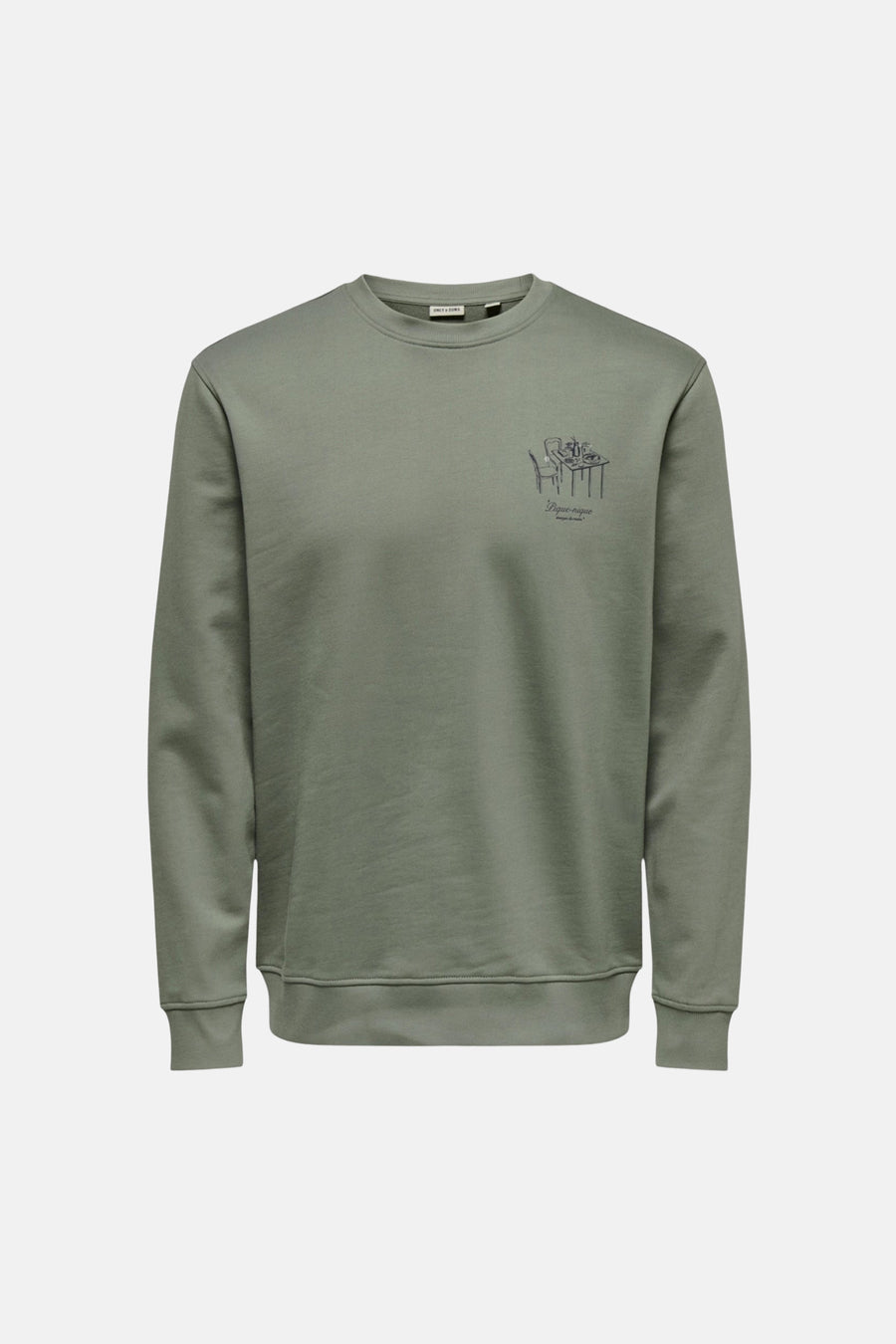 Sweatshirt met lange mouwen van ONLY & SONS met een grafische print van een picknicktafel.