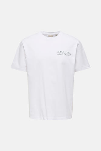 Wit T-shirt met korte mouwen van ONLY & SONS met een tekstprint op de borst.