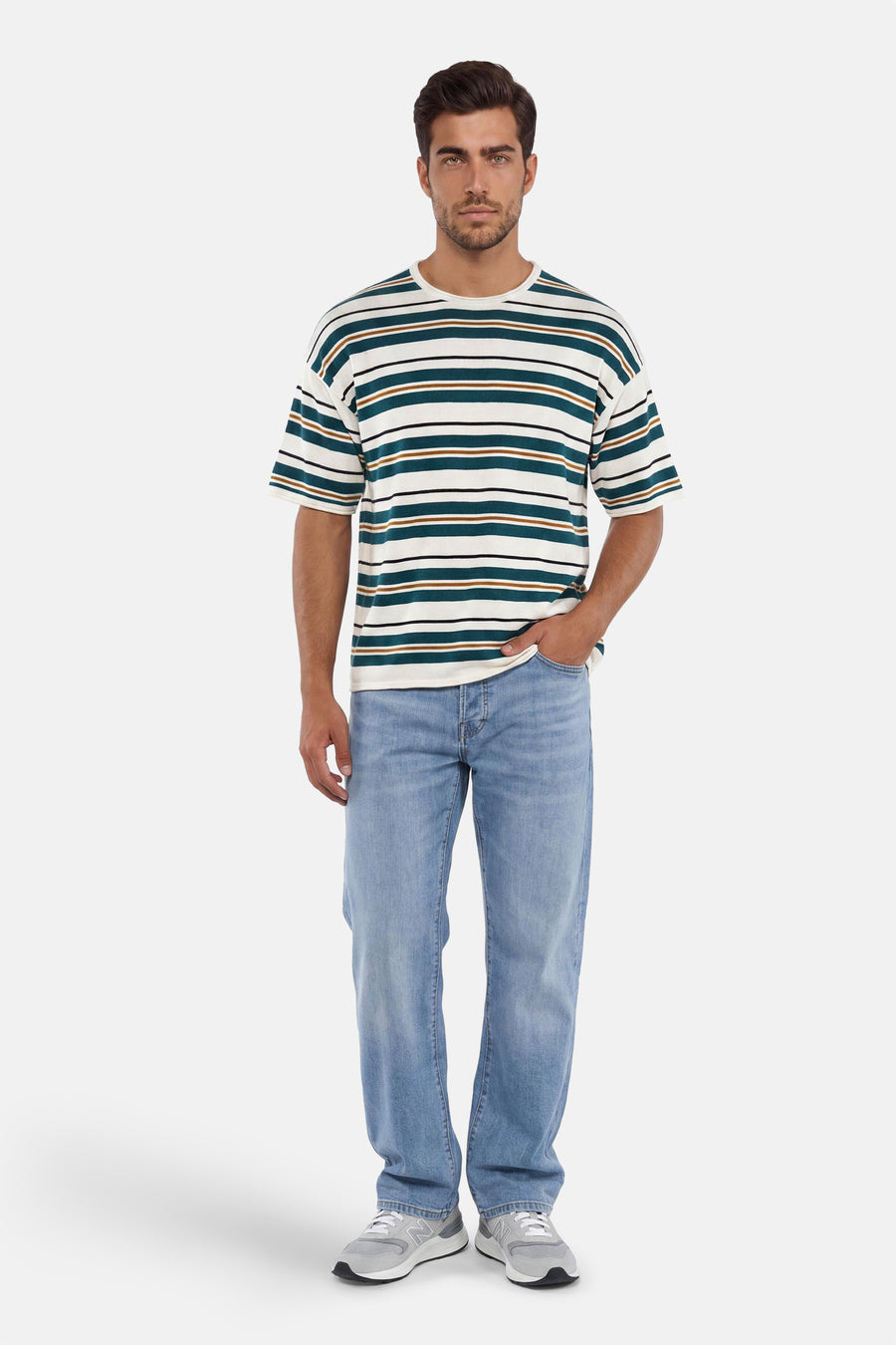 T-shirt rayé multicolore à manches courtes ONLY & SONS®.