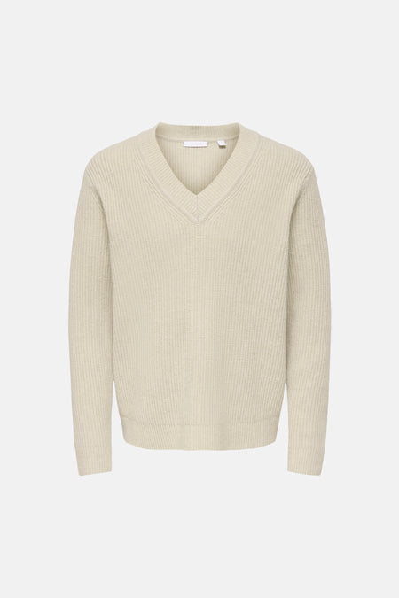 Pull col V Écru - FRML