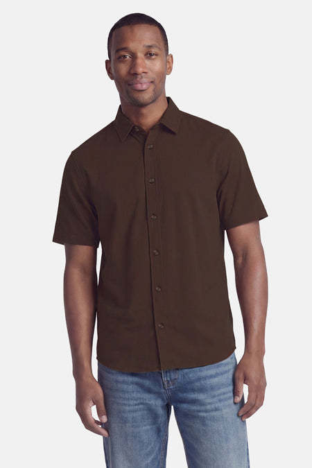Chemise à manches courtes - brun