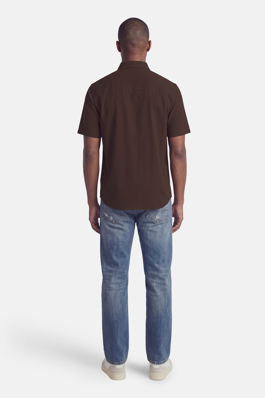 Chemise à manches courtes - brun
