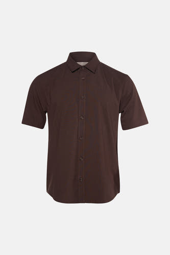 Chemise à manches courtes - brun