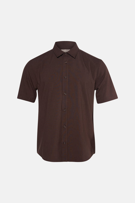 Chemise à manches courtes - brun