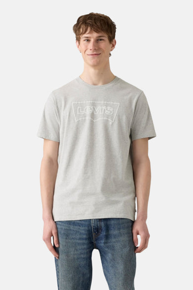 T-shirt gris à manches courtes de Levi's®, avec un logo brodé sur la poitrine.