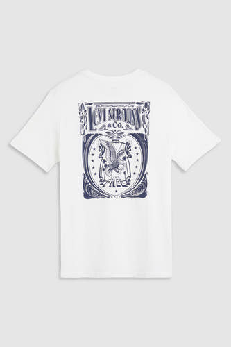 T-shirt blanc à manches courtes de Levi's®, avec une impression graphique d'un aigle sur le dos.