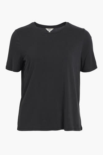 T-shirt noir à manches courtes d'OBJECT, couleur unie et col rond.