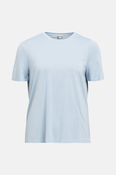 T-shirt bleu à manches courtes d'OBJECT, couleur unie et col rond.