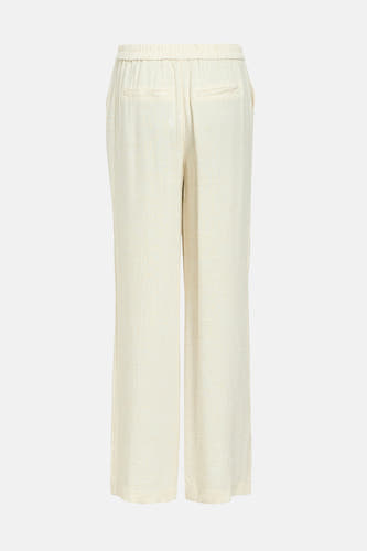Ecru broek van OBJECT, met elastische tailleband en achterzakken.